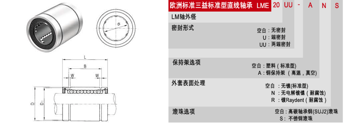 lme直线轴承，韩国SMAICK直线轴承，三比克直线轴承，三益轴承代理