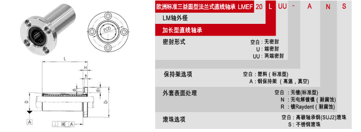 LMEF-L直线轴承，韩国SAMICK轴承，三益直线轴承代理-昶晟隆