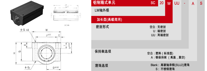 SCW箱体轴承，韩国三益轴承，三比克直线轴承，韩国SAMICK轴承代理