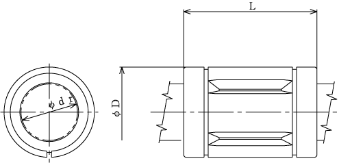 LM-GA-AJ直线轴承图解，THK轴承，日本THK轴承，THK直线轴承图解
